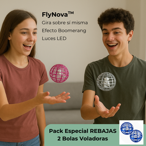 FlyNova™- Pack 2 Bolas Voladoras Boomerang con luces LED