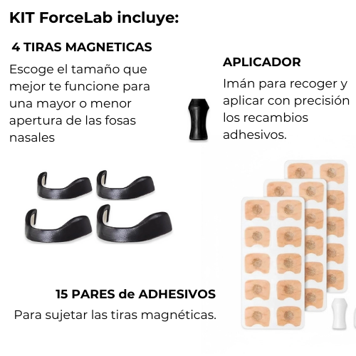 ForceLab™ KIT TIRAS NASALES MAGNÉTICAS PARA DORMIR MEJOR