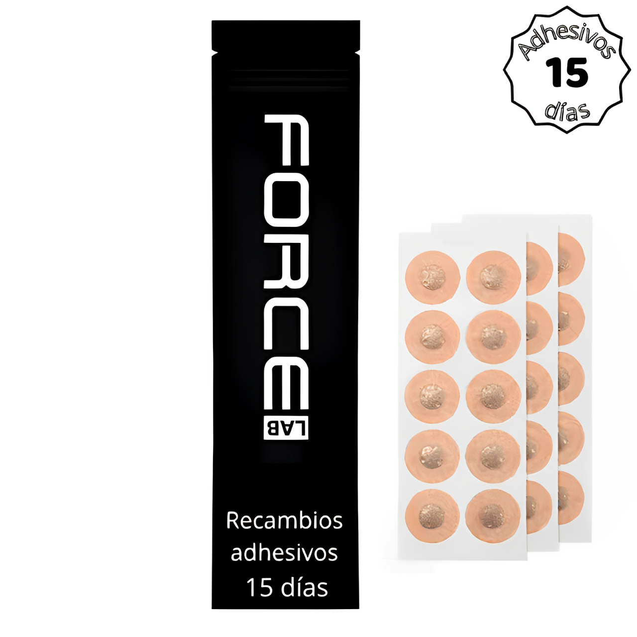 RECAMBIOS ADHESIVOS ForceLab™ - 15 DÍAS DE USO